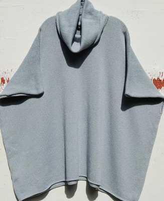 NUEVO CON ETIQUETAS Túnica Monje Eskandar AZUL Cachemira Algodón Seda Peso Pesado 34" Largo O/S Foto 1 de 4