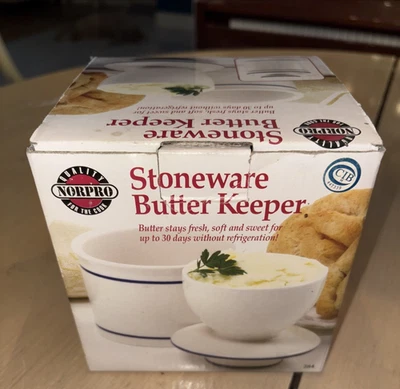 Campana de mantequilla francesa Norpro Pottery gres vajilla plato granja  Foto 1 de 4