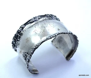 Brazalete brazalete antiguo estilo servilleta soporte cuchara plata esterlina WEBSTER CO. - Imagen 1 de 6
