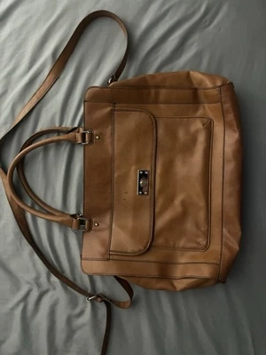 Merona коньяк искусственной кожи сумка с короткими ручками сумка - большой, классический повседневный сумочки - Изображение 1 из 4