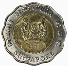 2000 Singapore $5 Bi-Metallic Millennium World Coin KM# 171 Lot A5-139