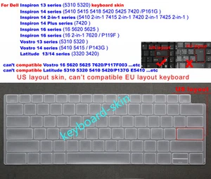 Keyboard Skin For Dell Inspiron5310 5320 5410 5418 5420 5425 7415 7425 5620 5625 - Picture 1 of 9