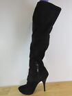 GUESS  Women’s Black Suedelike Platform Thigh High Stiletto Boots Size 9 M EUC
