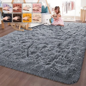 Large Shaggy Rugs Anti Slip Soft Fluffy Rug Living Room Thick Carpet Bedroom Mat - Picture 1 of 88