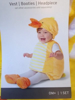 Ducky plush costume w/ vest booties & headpiece 06 month HALLOWEEN - NWT - Image 1 of 3