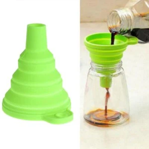 Small Silicone Funnel Foldable Collapsible for Kitchen Liquid and Oil Transfer - Picture 1 of 12