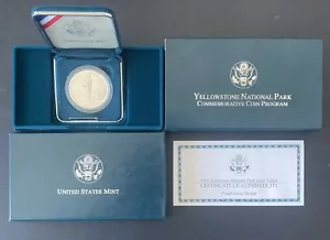 1999-P Yellowstone, $1 Silver Commemorative Coin, Proof, OGP & COA - Picture 1 of 3