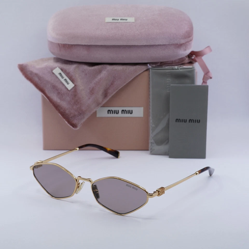 MIU MIU MU56ZS 5AK20I Gold/Light Purple Brown 56-17-140 Sunglasses
