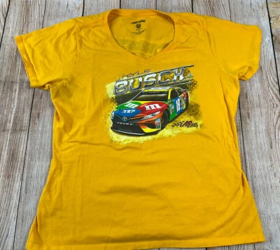 Camisa amarilla para mujer Nascar Kyle Busch 18 M&Ms talla XL 2017 Foto 1 de 4