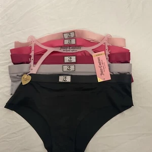 JUICY COUTURE Women Large (5 Pk) Panties Hipsters Bling Logo No Show Underwear - Picture 1 of 16