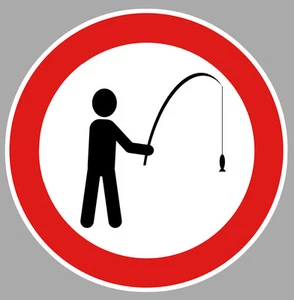PECHE INTERDITE CAMPING AUTOCOLLANT STICKER CAM238 - Bild 1 von 1