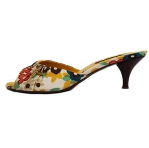 Louis Vuitton Mules yellow with floral print beautiful Size36 US About5 Women - Picture 1 of 24