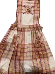 Bebe Organic Linda Apron Vintage Plaid Girls Dress BABY ELAINE Size 8 - Picture 1 of 5