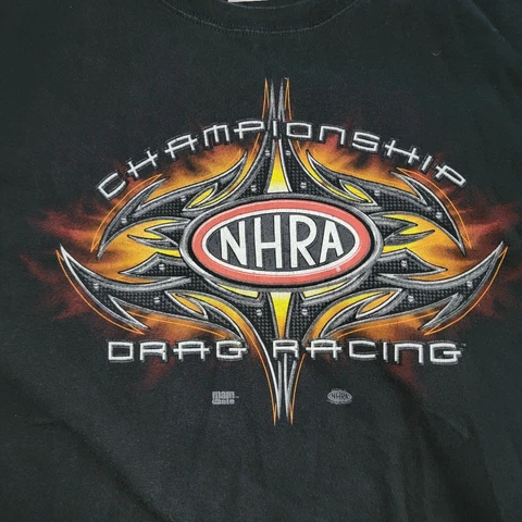 NHRA Championship Drag Racing Vintage Tee Anvil XL Black Cover