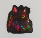 Bobcat Bright Colorful Dark Animal Sticker 2" x 1.75" (V)