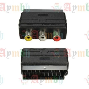 New RGB SCART Plug Male to 3 RCA Female A/V Adaptor Converter for TV DVD VCRs UK - Picture 1 of 6