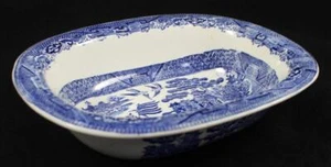 Tazón de verduras ovalado de 8 pulgadas azul sauce Adams - Imagen 1 de 7