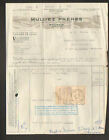 ROUBAIX (59) USINE FILATURE & TISSAGE / COTONS & TOILES "MULLIEZ Freres" 1953 