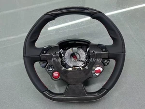Black Carbon Leather Steering Wheel w/ Shift For 2016-2020 Ferrari 488 - Picture 1 of 6