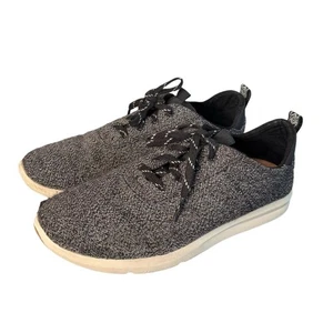 Toms Womens Lace Up Sneakers Cabrillo Size 7.5 Black Casual Minimalist 10012420 - Picture 1 of 11