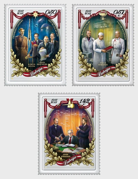 Latvia - 100th Anniversary of Latvia Republic (3 stamps, 2017) - Image 1 of 1