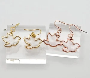 Dangle Dove Resin Filled Earrings - Picture 1 of 5