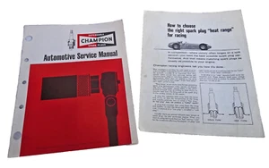 60s/70s CHAMPION SPARK PLUGS AUTOMOTIVE SERVICE MANUAL VTG RARE TOLEDO OHIO CAR - Picture 1 of 6