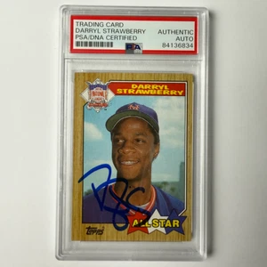 Darryl Strawberry Signed 1987 Topps #601 PSA Auto Authentic - Picture 1 of 2