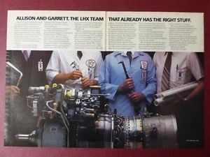 12/1984 PUB ALLISON GARRETT ATE109 LHX DEMONSTRATOR ENGINE ORIGINAL AD - Foto 1 di 1