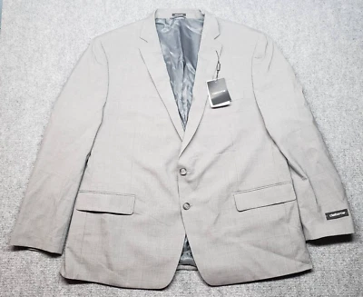 Claiborne Blazer Mens 52R Gray Two Button Wool Blend Lined Notch Business New - Image 1 of 4