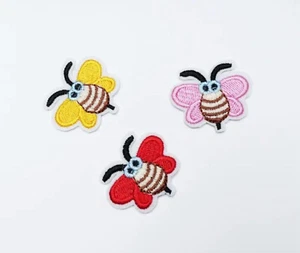Set of 3 Butterfly Iron-on Patches, Insect Applique, Clothes Patches, Mini Patch - Picture 1 of 3