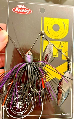 Cebo giratorio de titanio JDM Berkley DEX negro mate doble negro sauce 3/8 oz nuevo en paquete Foto 1 de 3