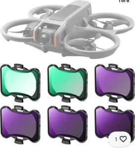 Drone camera 6-Pack Filters for DJI AVATA 2, UV, PL, ND8, ND16, ND32,ND64 Kit - Picture 1 of 13