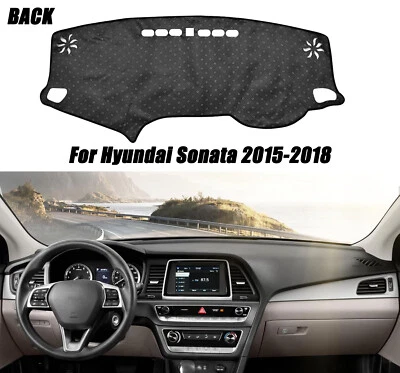 Alfombrilla protectora negra para salpicadero de coche para Hyundai Sonata 2015-2018 Foto 1 de 4