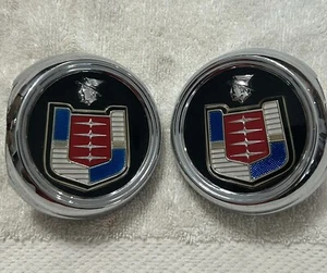 NOS 1956 MERCURY PAIR FRONT FENDER EMBLEM ORNAMENT fits LH or RH #BU16232 A - Picture 1 of 10