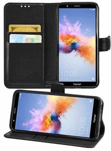 Huawei Honor 7X Premium Leather Wallet Flip Cover Pouch Book - Picture 1 of 35