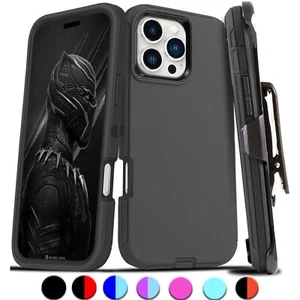 For iPhone 16e 15 14 13 12 Plus 11 Pro Max Shockproof Heavy Duty Case Belt Clip - Picture 1 of 16