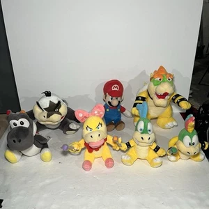 Super Mario Bros Mario Bowser Family 8" Plush Doll Boss Lot of 7 - Picture 1 of 7