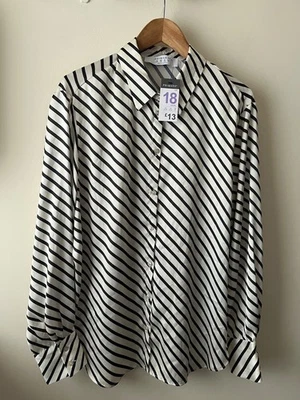 Primark Top Size 18 New Satin Striped Long Sleeve Blouse Shirt Formal Occasion - Image 1 of 4