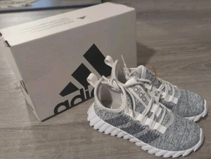 Adidas Kids Kaptir Flow Shoes Sneakers Running Walking School SZ 4Y White Grey - Picture 1 of 6