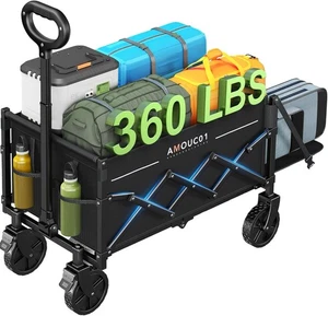 AMADA HOMEFURNISHING Wagon Cart Foldable, Collapsible Wagon Cart with 360 LBS... - Picture 1 of 7