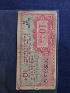 10 Cent 1940er USA Militär Zahlungszertifikat zirkuliert - Bild 1 von 2