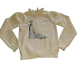 Janie and Jack X Disney Girls Size 7 Frozen Elsa Sweater TINY FLAWS - Picture 1 of 11