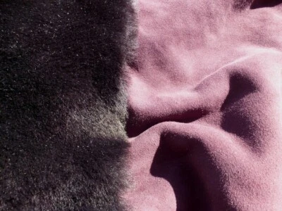 sheepskin shearling leather hide Dark Burgundy super silky w/matching suede back - Image 1 of 4