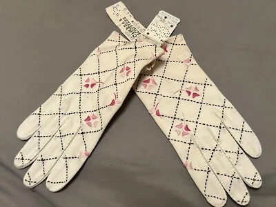 复古 60 年代 Hansen 刺绣腕套 尺寸 6.5 NOS — 第 1/4 张图片