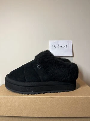 NEW - UGG Kid's Tazzlita Suede Slippers Black 1143803K Size 2 - Image 1 of 4