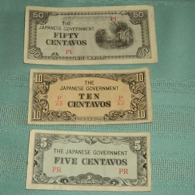 LOT OF THREE JAPANESE PAPER MONEY (A TOTAL OF 65 CENTAVOS) - Image 1 of 4