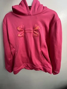 Under Armour Girls Youth Iridescent Big Logo Hoodie, Hot Pink, Size Youth Large - Picture 1 of 3