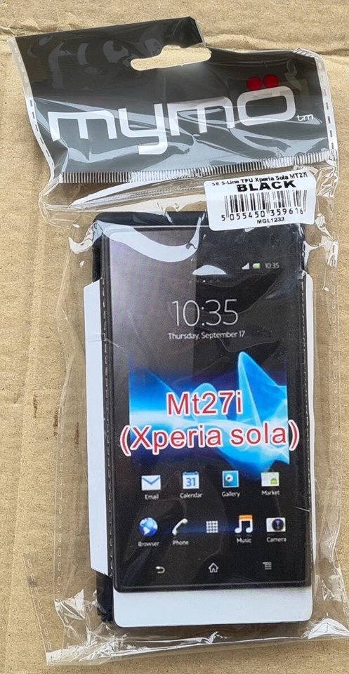 SE S-Line TPU Gel Funda Negra para Sony Ericsson Xperia Sola MT27i Foto 1 de 2