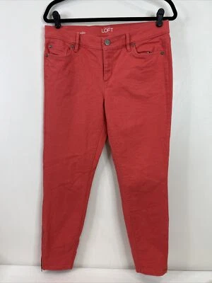 Loft Women’s Size 10 Modern Skinny Zip Ankle Coral Red Denim Pant - Image 1 of 4
